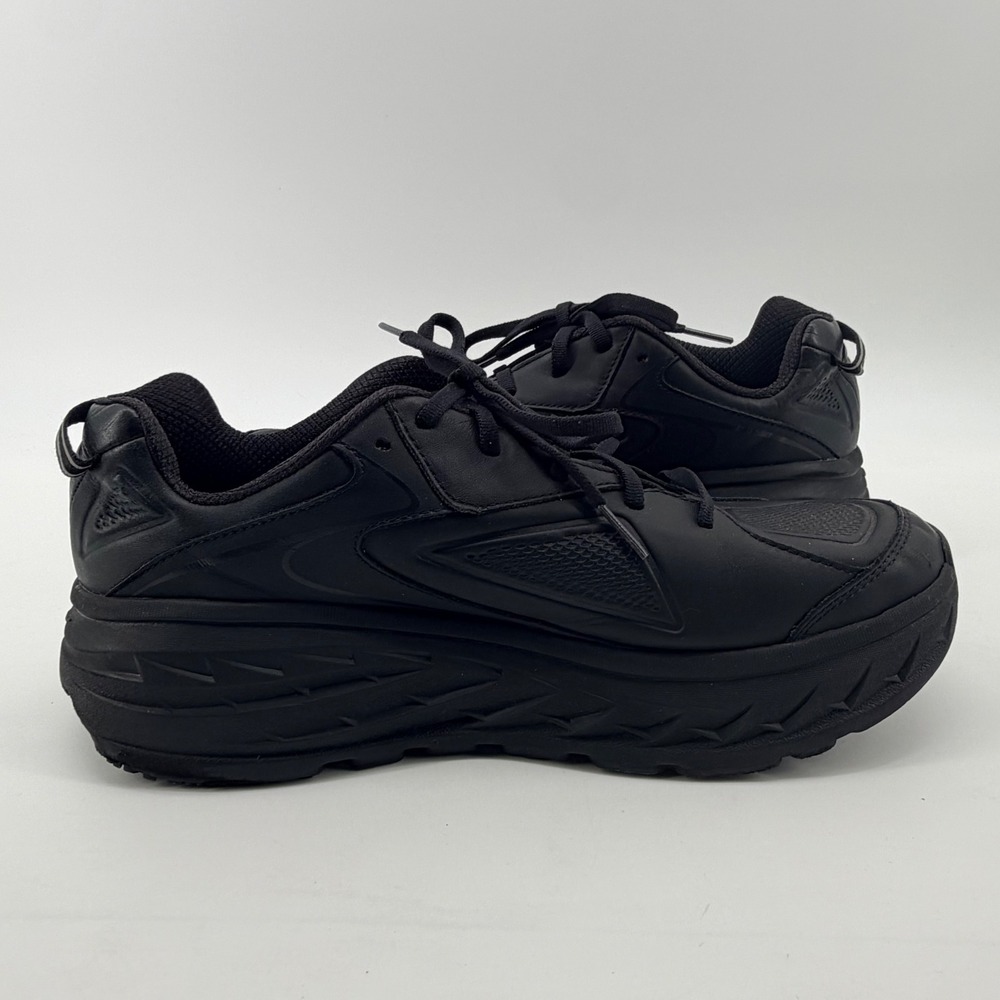 Hoka One One Bondi LTR Mens 11 Triple Black 1019496 BLK Leather Walking - Picture 6 of 9